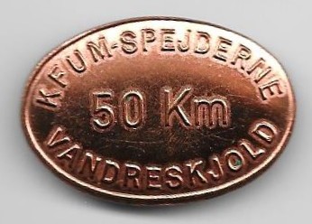 50 km vandreskjold KFUM Sp Kobber